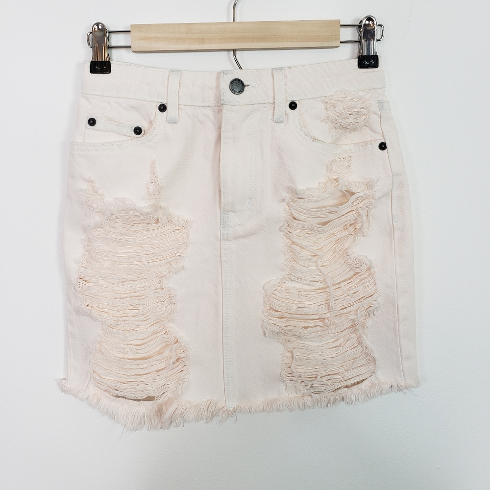 Carmar LF Colin denim mini skirt destroyed pink 25